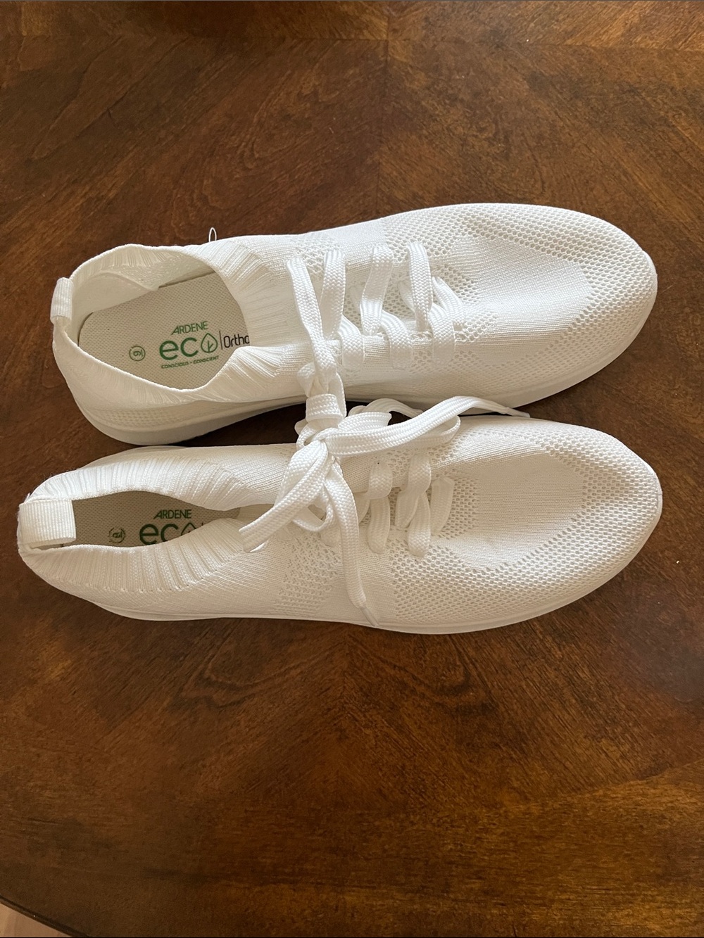 Ardene White Knit Lace-Up Slip-On Sneakers Sz 9
